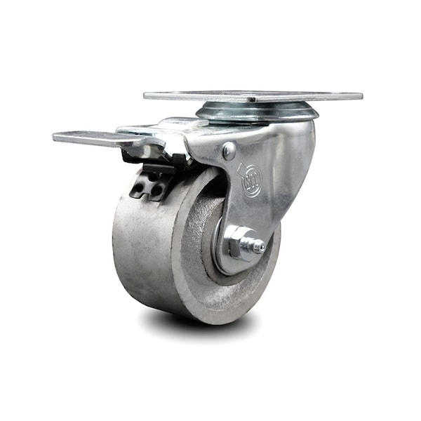 3 Inch Semi Steel Wheel Swivel Top Plate Caster with Total Lock Brake SCC